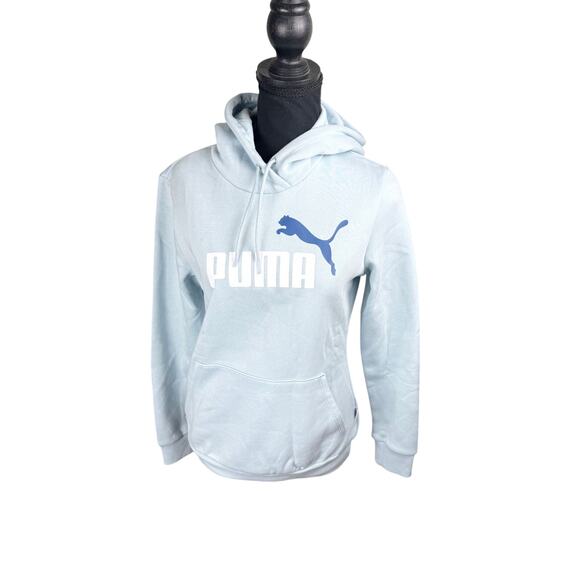Puma Women's Essential+ Logo Fleece Hoodie NWT FROSTED DEW SIZE S - Picture 3 of 9